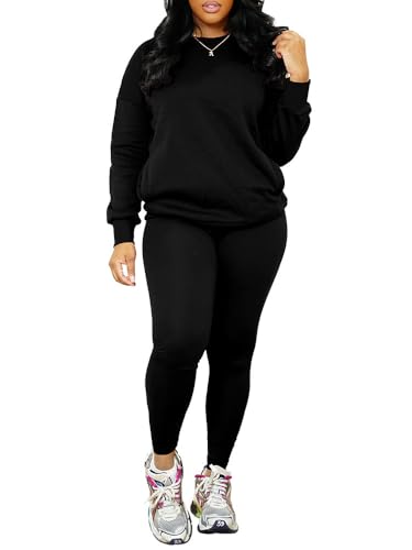 Nimsruc 2 Piece Outfits For Women Sweatsuits Sets Casual Long Sleeve Pullover Jogger Sweat Pants Set With Pocket2