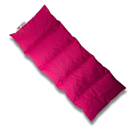 Franzis Nähstube 50x20cm Cojín de cerezo rosa en 100% algodón I Almohada de huesos de cereza 50x20 para microondas I Almohadilla térmica, Cojín de cerezo, Almohada cervical