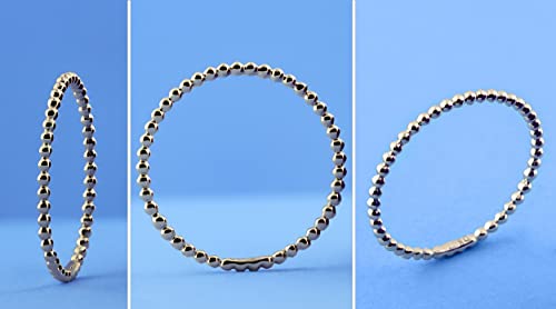 Dazzlingrock Collection 1.4mm Beaded Style Minimalist Ball Chain Design Wedding Band for Women in 10K Solid Gold3
