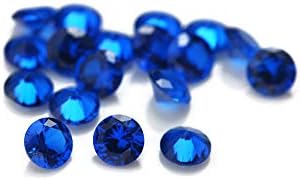 Alone Moon 50 pcs loose sapphire synthetic Spinel gemstones round diamond cut perfect replacement for jewelry making (6mm, Sapphire)