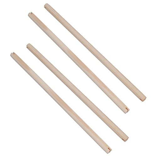 AB Tools Lot de 4 perchoirs en bois pour canari, perruche, calopsitte, perroquet, accessoires pour cage à oiseaux, 40,6 cm
