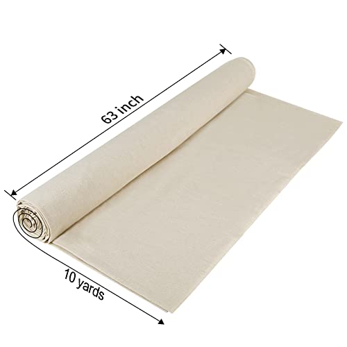 Muslin Fabric 10 Yard Linen Fabric 63 Inches Wide Textile Unbleached Natural Cotton Fabric Soft & Smooth Embroidery Fabric Reusable & Washable Muslin Cloth for Sewing Embroidery Decor DIY Projects - Thumbnail 6