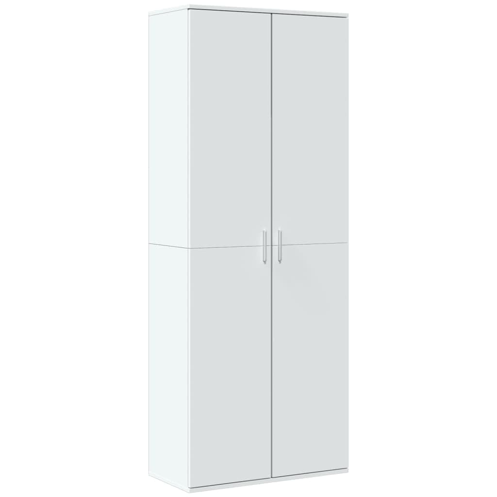 Buffet haut blanc 70x35x180 cm bois d ingénierie