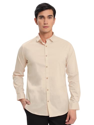 Image of Beyoung Cotton Plain Regular Fit Shirt for Men | Full Sleeve | Formal Shirt | Classic Collar Cotton
