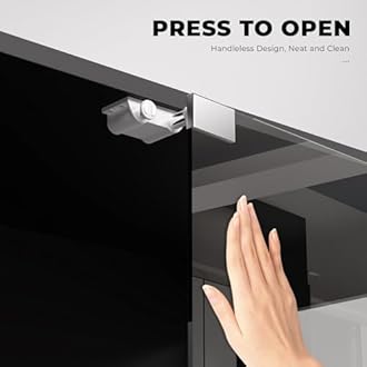 Display Cabinets with Glass Doors, Storage Cabinet with 3 Color Lights and Intelligent Human Sensor, Bookcase for Living Room, Glass Display Cabinets for Collectibles Trophy Books Black