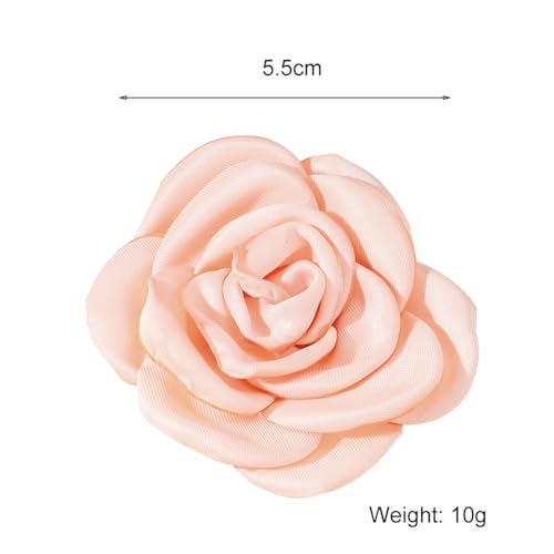 Image of Handmade Camellia Flower Boutonniere Stick Brooch for Women Bohemia Fabric Floral Lapel Pin Stylish Vintage Pin Corsage for Women Jewelry Gifts