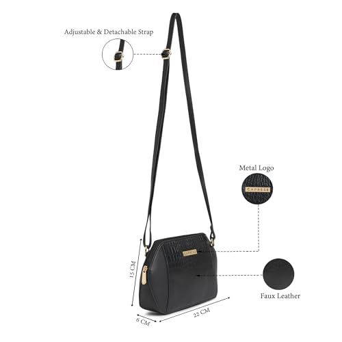 Image of Caprese York Small Sling Bag for Women with Adjustable Strap & Zipper Closure for Comfortable Wear | Versatile Handbag for Everyday Use, Travel, and Special Occasions