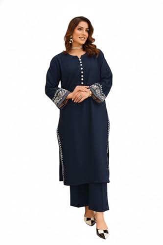 Image of Faiz TEXTLE Women Embroidered Kurta Set |Viscose Rayon Printed A Line Kurta with Palazzo Set | Women Ethnic Wear Dress| Indian Casual Office Daily Summer Outfit