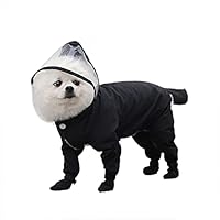 Dog Raincoats,Dog Full Body Four-leg Raincoat Jumpsuit Poncho with Rain Boots for Puppies Small Dogs (Large, Black)
