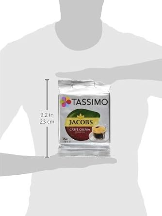 Tassimo Jacobs Caffe Crema Classico, Coffee with Fine Cream, 16 T-Discs
