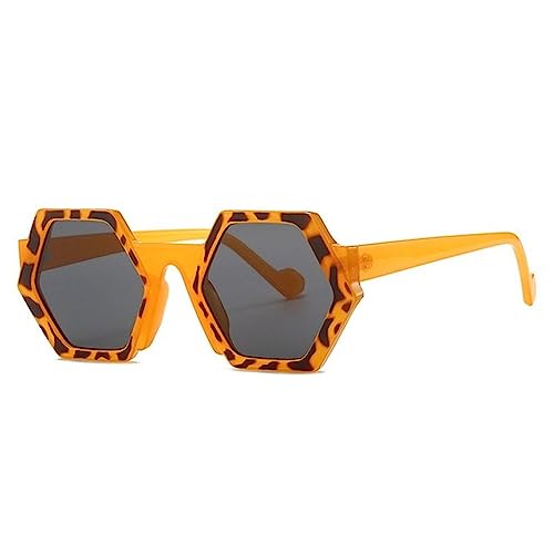 Lunettes de soleil polygone MUTYNE contre l'éblouissement avec style rétro léopard protecteur