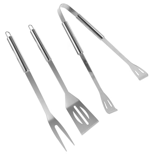 Set 3 piezas utensilios para parrilla acero inoxidable miniatura 1