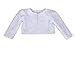 Cinda Chaqueta de Bolero de Manga Larga de Encaje de Las niñas Blanco 0-3 Meses