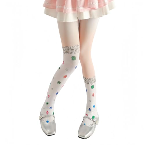 Image of Sahabowi Women's Sheer Tights, Digital Print Designs Stockings
