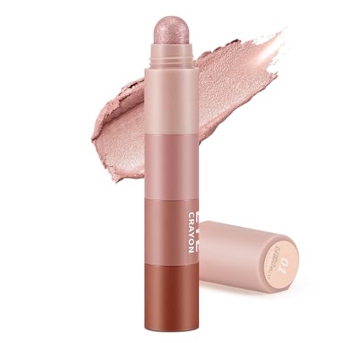 Apooliy 4 Colour Eyeshadow Pen Pearl Matte Fine Glitter Eyeshadow Stick Smooth Creamy Nude Eyeshadow Pencil Face Eye Highlighter & Brightener Pen Highly Pigmented Long Lasting Eyeshadow Crayon pen
