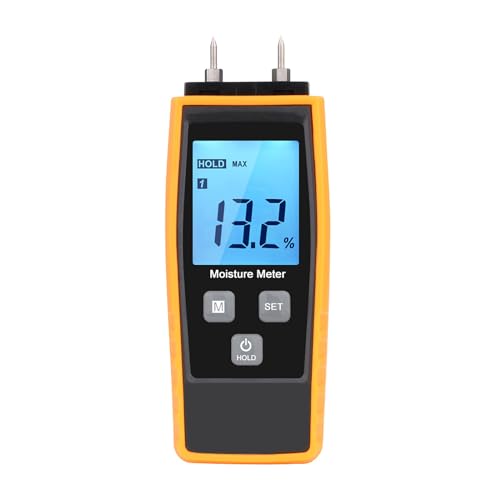 ERICAT Wood Moisture Detector, Electronic Moisture Meter with Backlit LCD Display Screen, Four Measurement Modes and High-Precision Prob, Auto Calibration and Accurate Measurement, for Lumber, Bricks