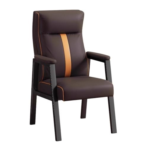 Silla decorativa de respaldo alto con reposabrazos y respaldo ergonómico para áreas de recepción y salas de reuniones