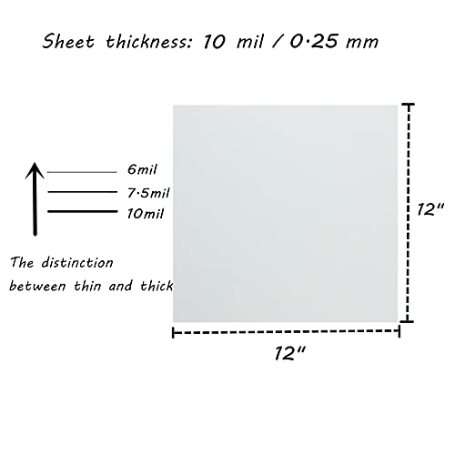 Banltre 10 Sheets 10 Mil Mylar Sheet 12 X 12 Inch Milky Translucent Pet Blank Stencil Making Sheet For Cricut, Laser Cutting, Gyro-Cut Tool Template Material (10 Mil) #TOP2
