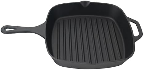 Jim Beam , Pre Seasoned Cast Iron Square Skillet with Ridges, 16" - Thumbnail 4