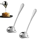 Lot de 2 cuillères à sauce en acier inoxydable 304 avec bec verseur et œillet de suspension - Passe au lave-vaisselle - Pour sauce, soupe et cuisine