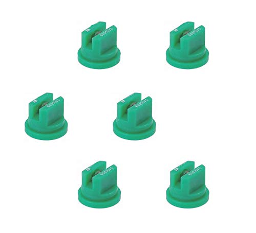 Pack of 6 - TeeJet Extended Range Flat Spray Tips Green 80° Polymer w/SS Insert Farmer Bob's Parts XR80015VS