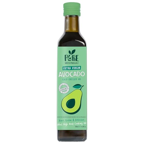 Pure South Press Cold-Pressed Extra Virgin Avocado Oil 500 ml Bottle | High Smoke Point Cooking Oil from Natural Whole Avocados for Keto Paleo & Vegan Diet | High in Mono-Unsaturated Fat & Vitamin E