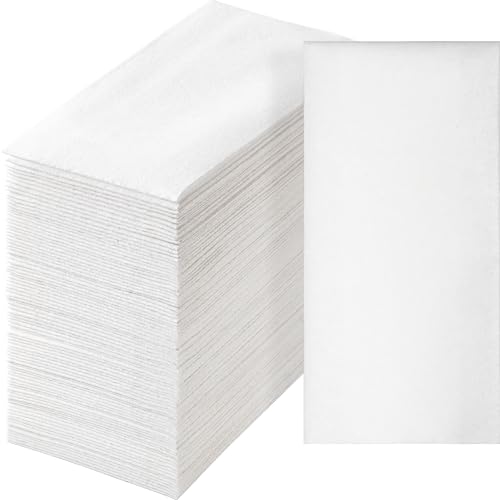 Artstyle Disposable Hand Towels for Bathroom White Linen-Feel Guest Towels Soft and Absorbent Dinner Paper Napkins 12-inch x 17-inch 100 ct.