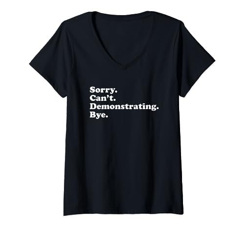 Demostrador divertido o demostrador de productos para hombres o mujeres Camiseta Cuello V