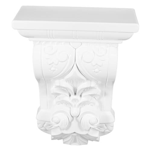 Ipetboom Ménsula Decorativa Romana Blanca Autoadhesiva de ABS Alta Densidad Soporte Tallado para Decoración Interior y Exterior Ménsulas de Pared para Hogar Ligera y Resistente 1