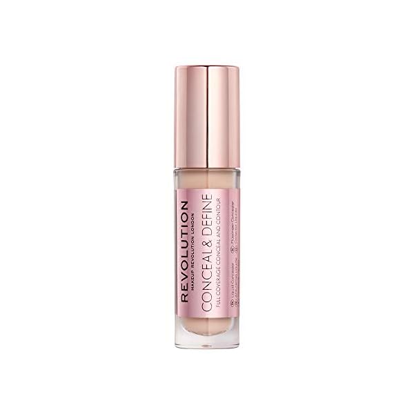 Makeup-Revolution-Conceal-and-Define-Concealer-Full-Coverage-Conceal-Contour-Shade-C4-Liquid-Makeup-Concealer-Stick-for-Blemishing-and-Hides-Acne-Blemish-Concealer-for-Under-Eye-Brightening Makeup Revolution Conceal and Define Concealer, Full Coverage Conceal & Contour, Shade C4, Liquid Makeup Concealer Stick…