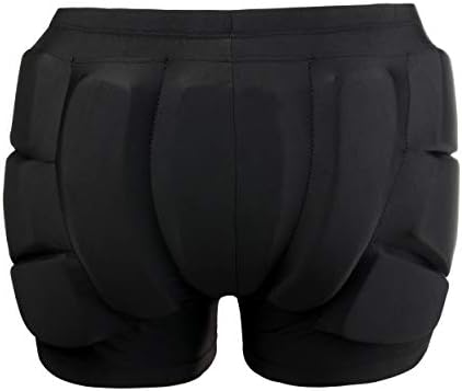 Reomoto Kids Hip Protection Pads Shorts Skiing Skating Snowboard Hip Protection Pads EVA 3D Padded Hip Bone Protection Pants for Teenagers (Black, S)