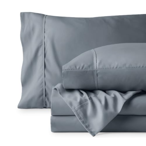 Bare Home Queen Sheet Set - 1800 Ultra-Soft (Queen, Steel Blue) by Bare Home - Used condition - Image 8