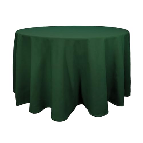 TableLinensforLess Premium 100% MJS Spun Hunter Round Tablecloth, Commercial Quality, Hemmed Edge, 90 in. Round