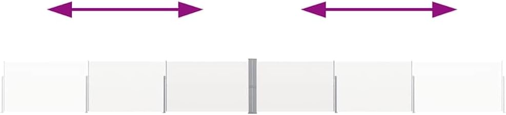 vidaXL Patio Retractable Side Awning 55.1"x472.4", Cream Outdoor Privacy Screen, UV and Water, Tear- Fabric, Easy Installation, Sturdy Steel Base, Suitable for Patio