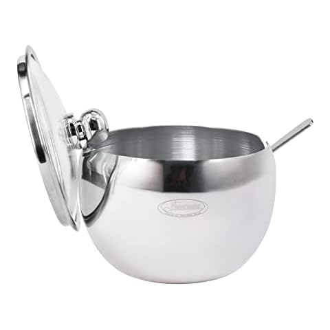Sugar Bowl, Newness Stainless Steel Sugar Bowl Cover