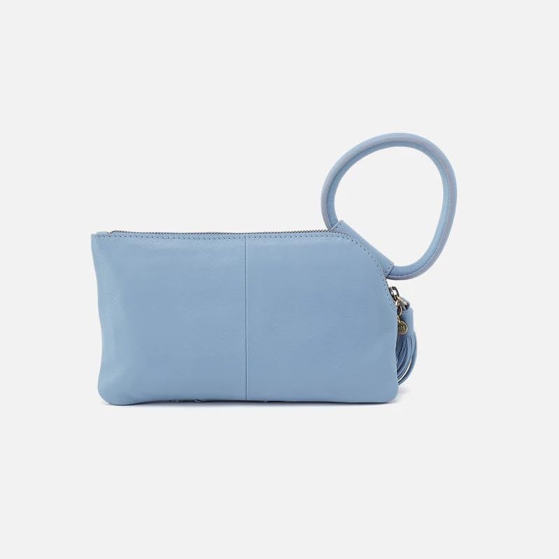 Image of HOBO Sable Leather Wristlet Clutch with Circular Handle, Zippered Closure, Credit Card Organizer, & Interior Zip Pocket