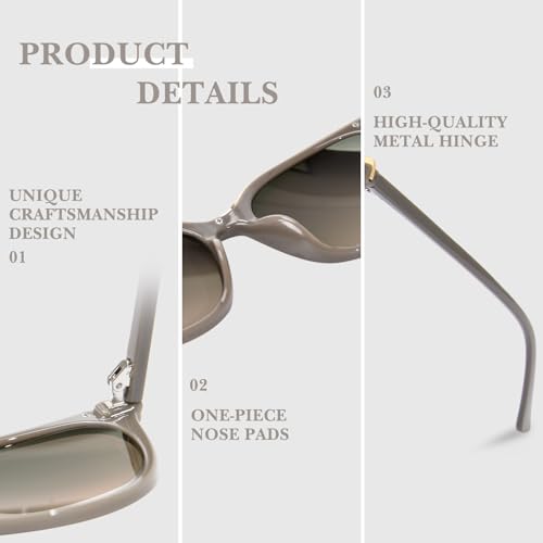 OPTOFENDY Cat Eye Sunglasses for Women, Classic Retro Round Sun Glasses Shades UV Protection, OP68823