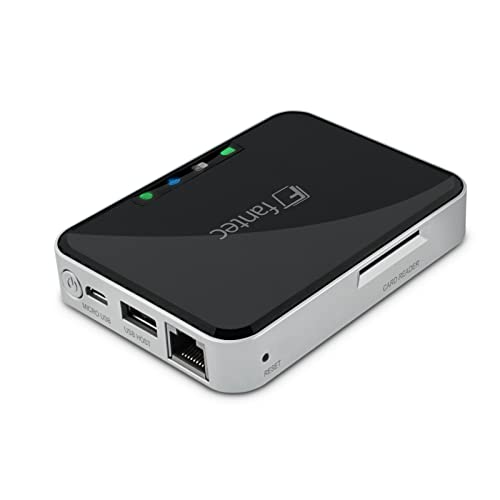 FANTEC Mwid25-DS Mobile WLAN Docking Station (RJ45 und USB 2.0 Host Anschluss, SD Karten Slot, interner Akku, Mobiler Akku, Kopierfunktion