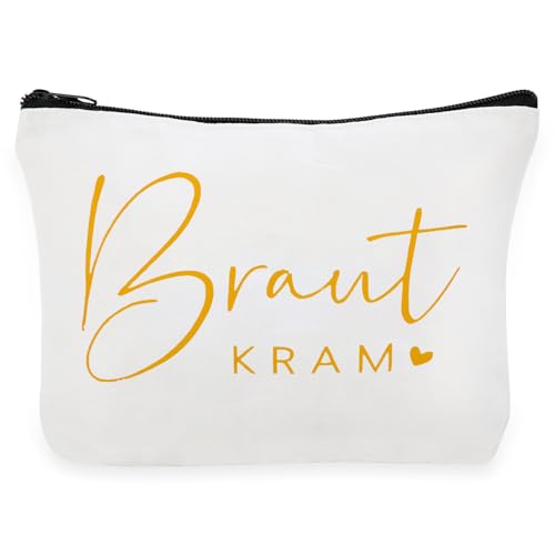 Braut Kosmetiktasche, Ästhetische Schminktasche, Brauttasche Kosmetikbeutel mit Reißverschluss, Make up Tasche Braut Accessoires, Braut Geschenke für Frauen zu Brautparty, JGA & Hochzeit