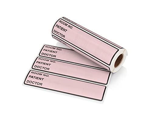 Image of Carstens Patient I.D. Adhesive Medical Chart Labels for 1.5 inch - 4 inch Ring Binder Spines - Pre-Printed Sticker Labels (Room No. / Patient /Doctor), 5 3 /8 inch x 1 3 /8 inch, Violet, Roll of 200