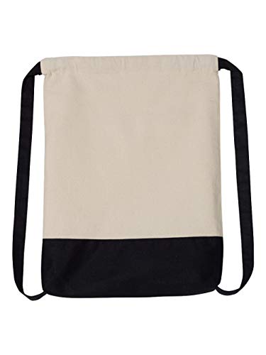 Liberty Bags Cape Cod Cotton Drawstring Backpack OS NATURAL/ BLACK