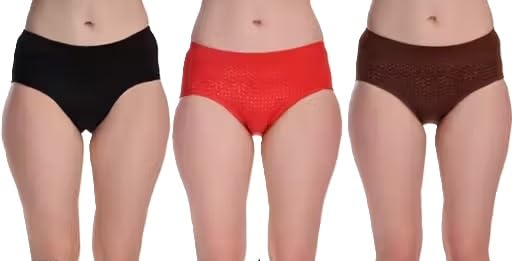Soft Hosiery Fabric Women Non Padded Panty Pack of 3 with Comfortable Support for Daily Use Multi 1 2XL-image-45