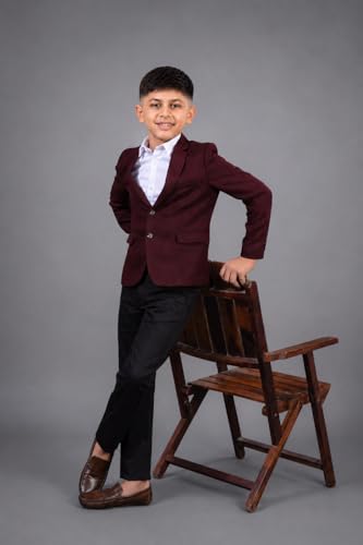 Image of SaintX Kids Boys Premium Blazer | Stretchable Structured Performance Grade Fabric | Fully Lined | Slim Fit | Formal & Casual Multi-Purpose Coat (1-14 Years KB02)