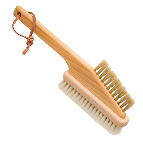 Image of Redecker Natural Goat Hair Bristle Computer Brush, Non-Scratch and Anti-Static for Electronics, Oiled Beechwood Handle, 10-1 /3-Inches Long, Made in Germany
