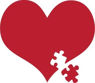 Decaltor Red Autism Awareness Heart Puzzle Car Window Vinyl Decal Sticker 4" Wide