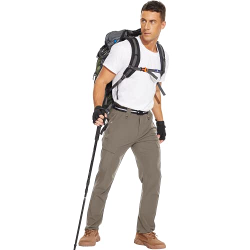 MOURCE Calça cargo masculina, leve, de secagem rápida, tática, para pesca, viagem, exterior, cáqui,