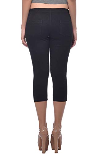 Image of Frenchtrendz Women's Cotton Modal Spandex Stretchable Slim Fit Jegging Capris