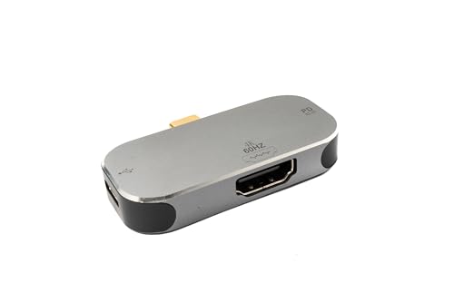 Adaptador USB 3.1 Tipo C a doble conector y cable HDMI 4K hembra gris 2