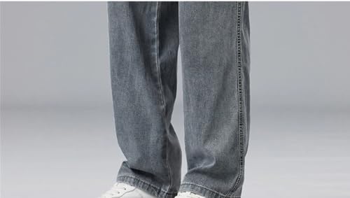 Men's Thin Jeans, Loose Straight Casual Jeans, Stretchy Soft Drape Trousers4