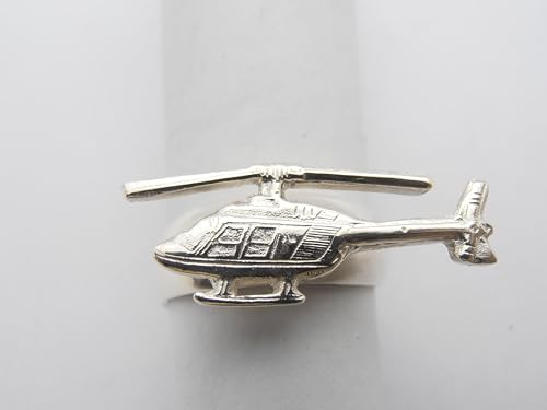 Bague hélicoptère argent 925 le cadeau idéal pour un pilote d'aéronef - 2